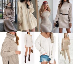 beige sweater dress outfit ideas